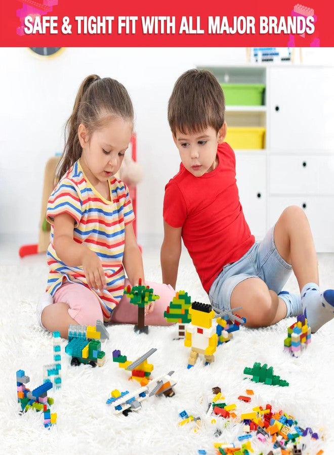 MANNIDOO 1600 Pieces Building Bricks, Building Bulk Block with 2 Packs 24x24 Studs Sticky Plate and 46PCS Wheel Accessory - Compatible with All Major Bricks, Gfits for Kid - 18 Shape/16 Colo - Image 3